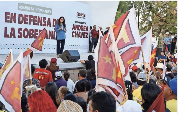 Encabezó Andrea Chávez evento con militantes del PT